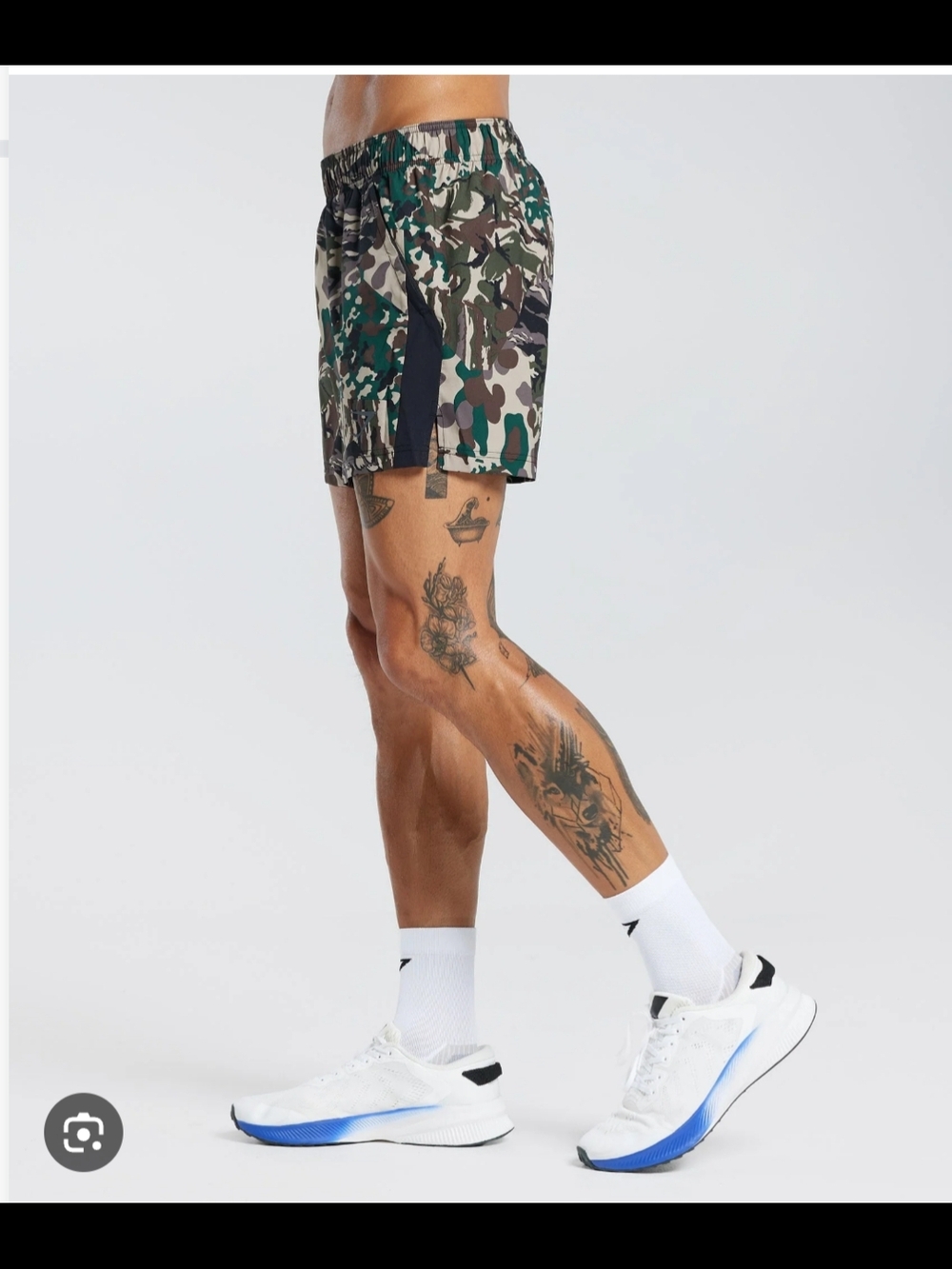 Gymshark Men's Camo Training Shorts in Green and Brown